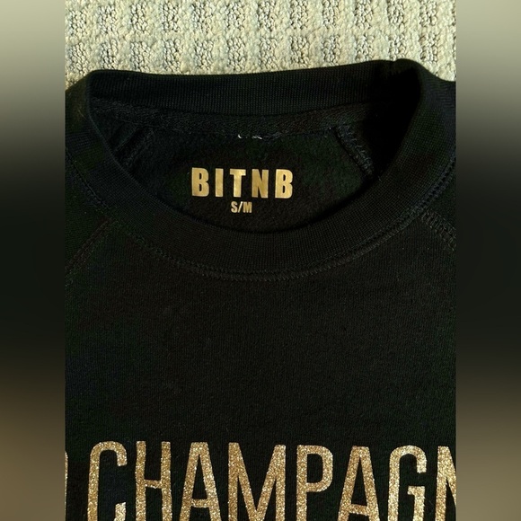 No Champagne No Gain! 🥂🍾 Brunette the  Label Crewneck Sweatshirt - Size S/M - Picture 5 of 5